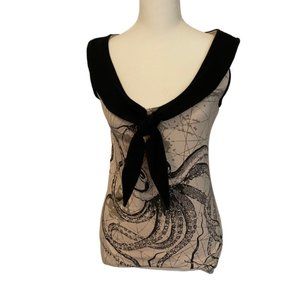Sleeveless Fitted Octopus Top